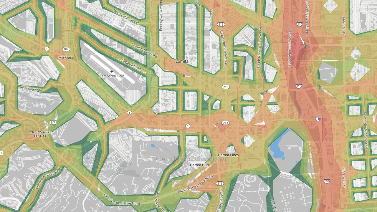 90717, CA Map of Noise Levels in 90717