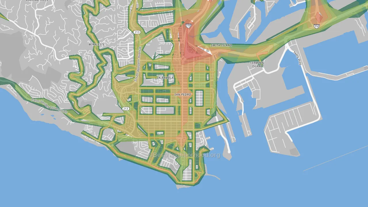 90731, CA Map of Noise Levels in 90731