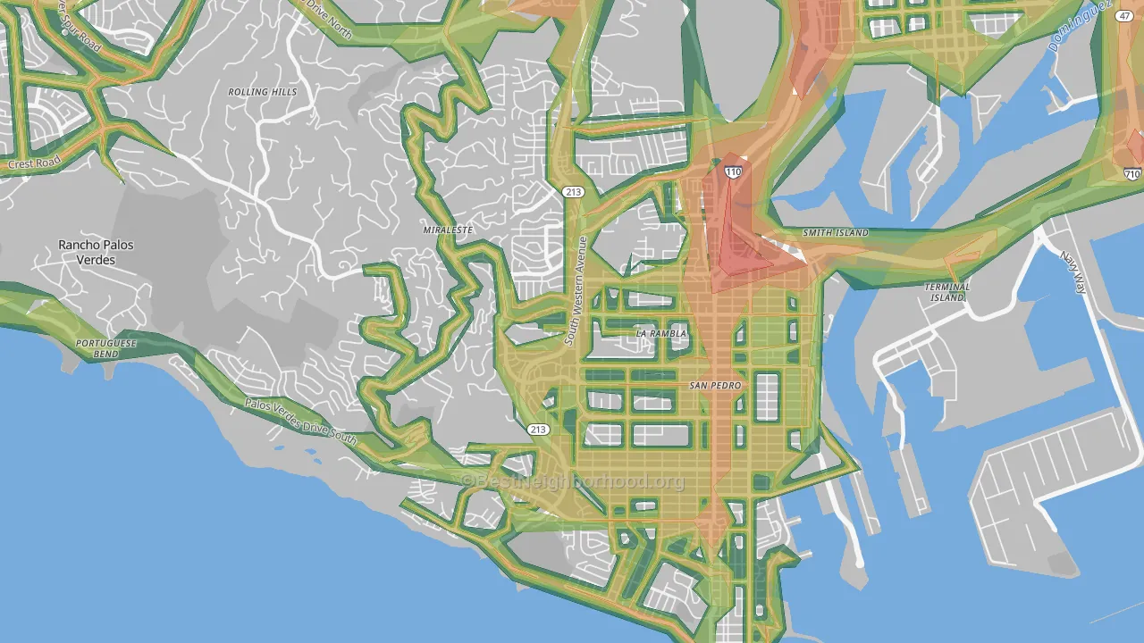 90732, CA Map of Noise Levels in 90732