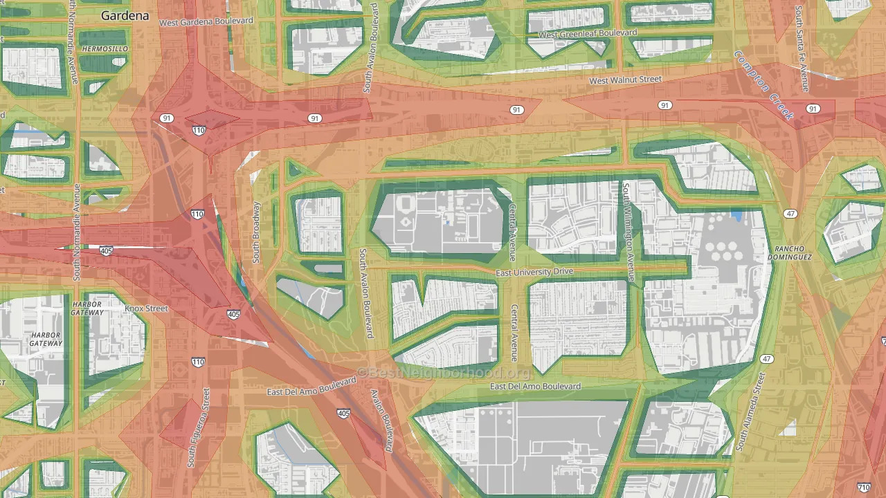 90746, CA Map of Noise Levels in 90746