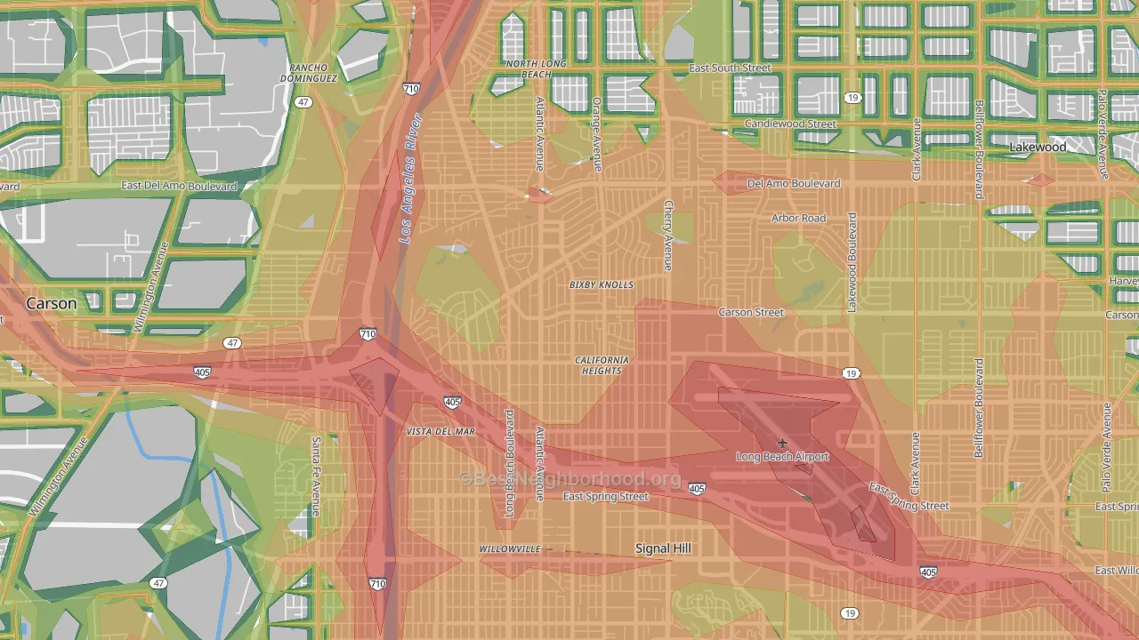 90807, CA Map of Noise Levels in 90807