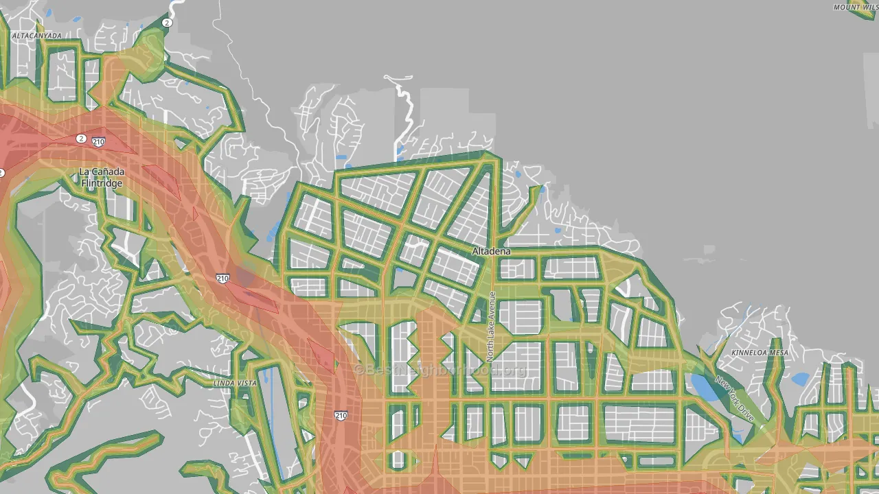 91001, CA Map of Noise Levels in 91001