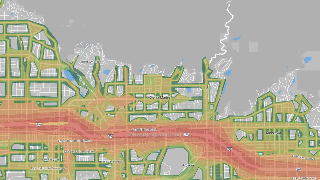 91024, CA Map of Noise Levels in 91024