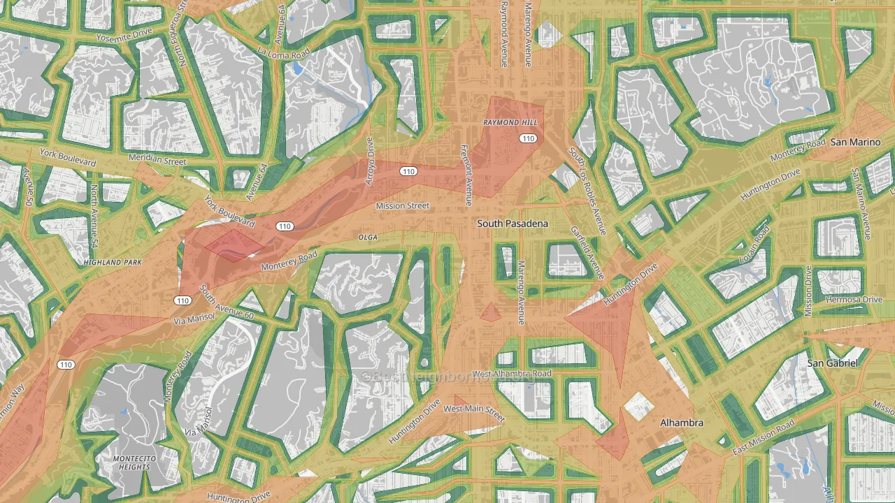 91030, CA Map of Noise Levels in 91030