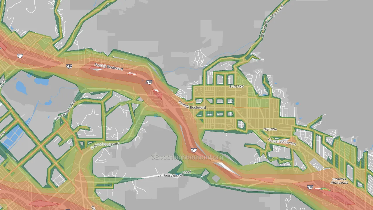 91040, CA Map of Noise Levels in 91040