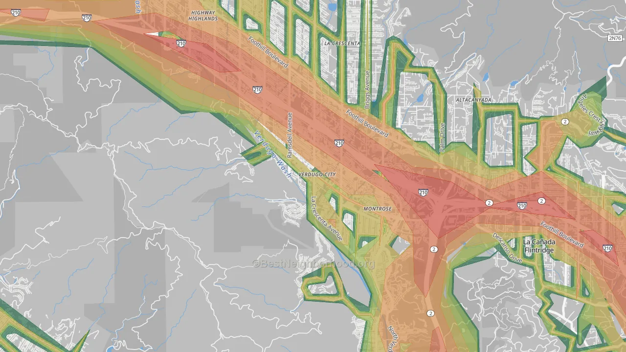 91046, CA Map of Noise Levels in 91046