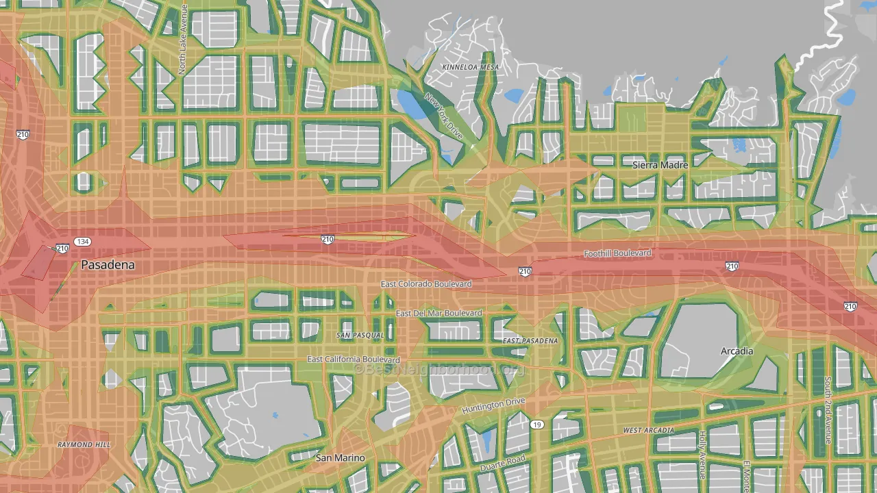 91107, CA Map of Noise Levels in 91107