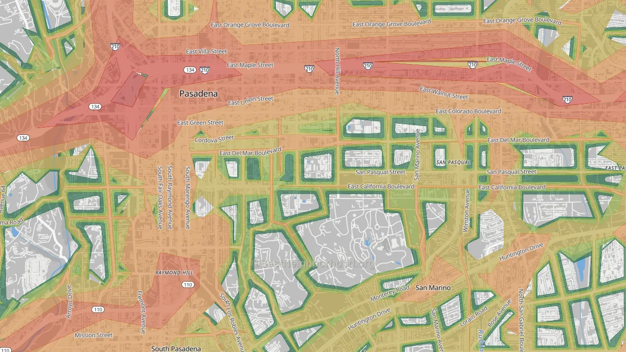91125, CA Map of Noise Levels in 91125
