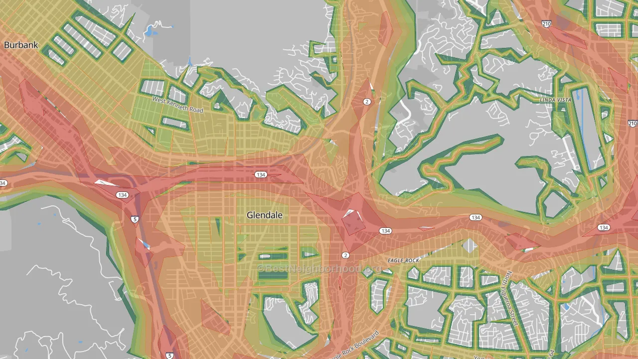 91206, CA Map of Noise Levels in 91206