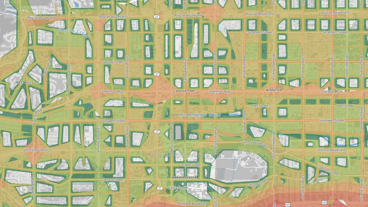 91303, CA Map of Noise Levels in 91303