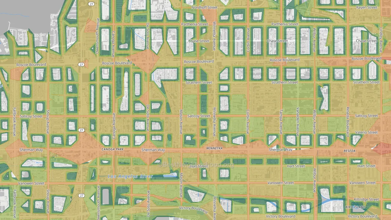 91306, CA Map of Noise Levels in 91306