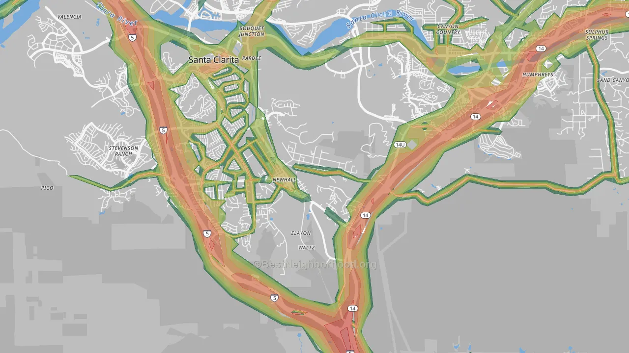 91321, CA Map of Noise Levels in 91321