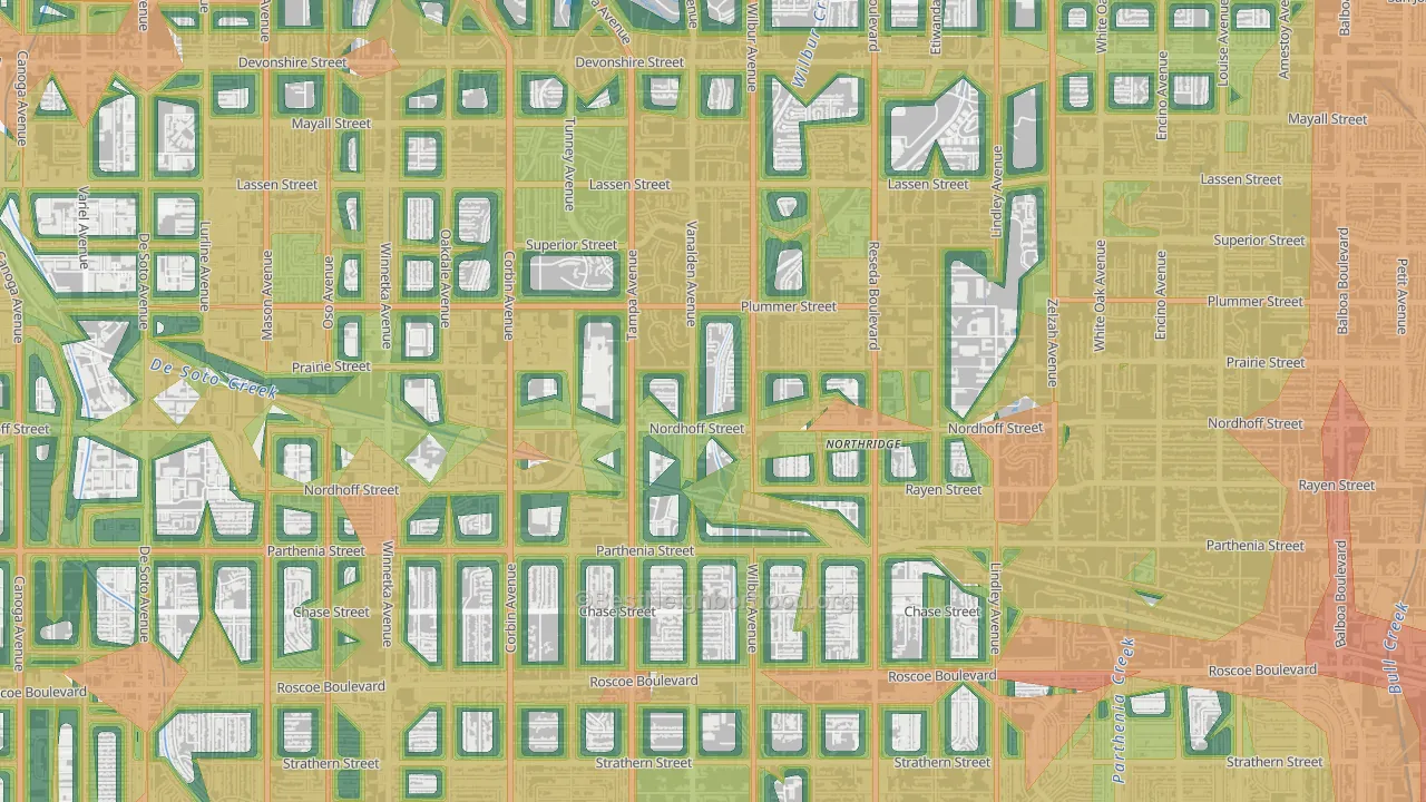 91324, CA Map of Noise Levels in 91324