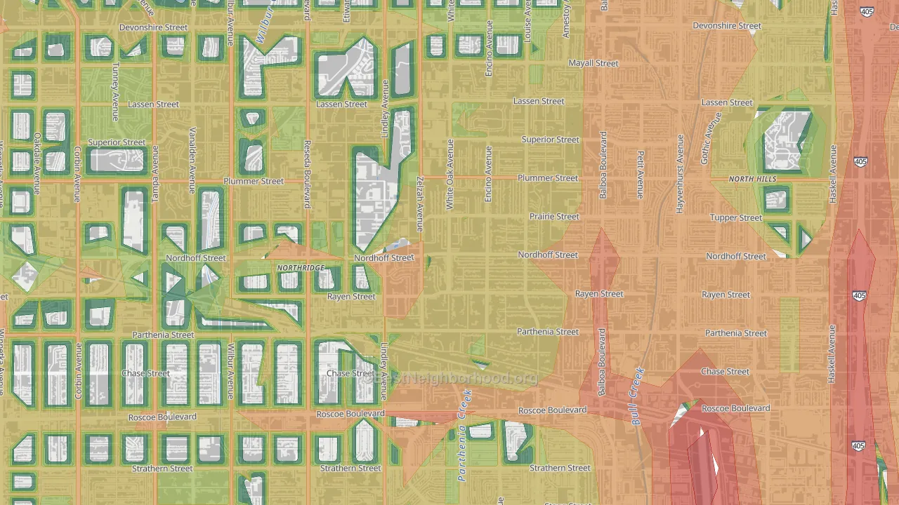 91325, CA Map of Noise Levels in 91325