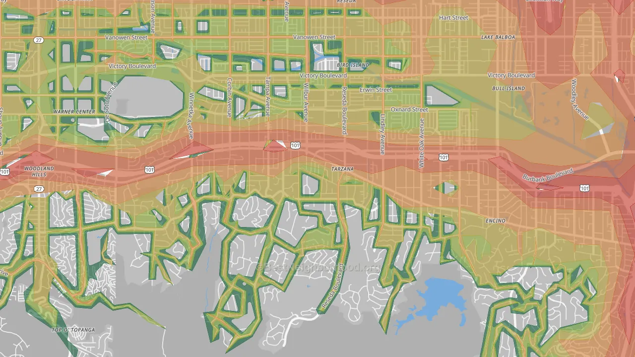 91356, CA Map of Noise Levels in 91356