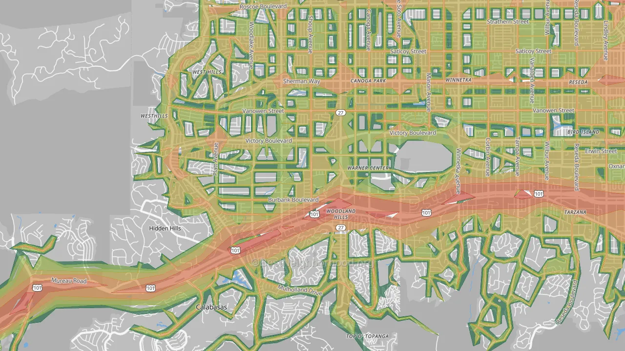 91367, CA Map of Noise Levels in 91367