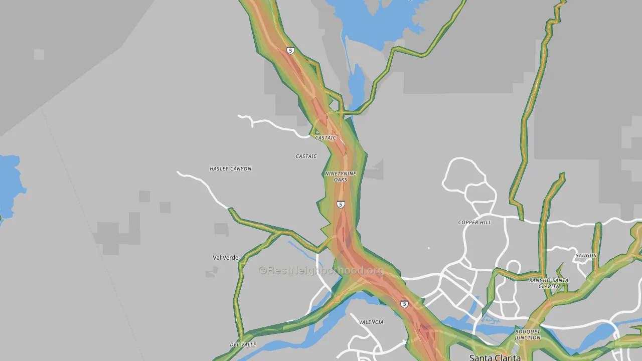91384, CA Map of Noise Levels in 91384
