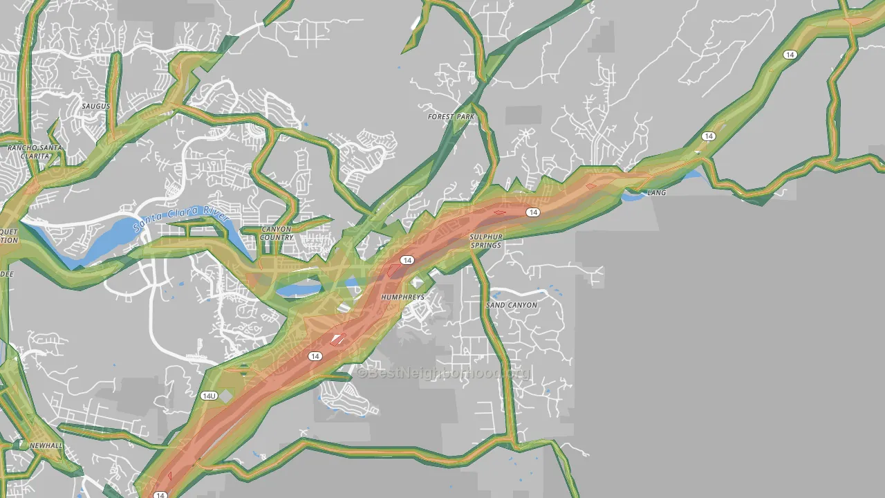 91387, CA Map of Noise Levels in 91387