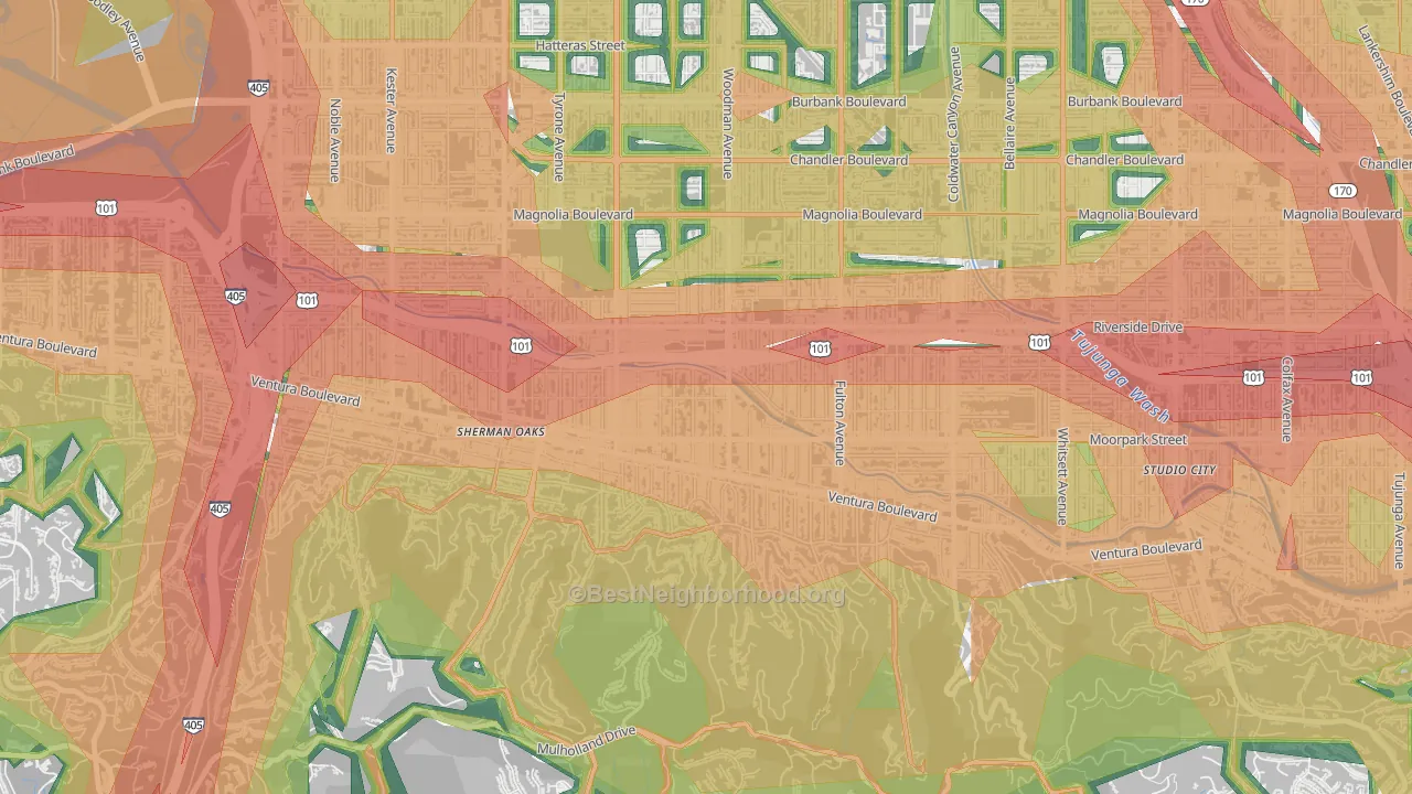91423, CA Map of Noise Levels in 91423