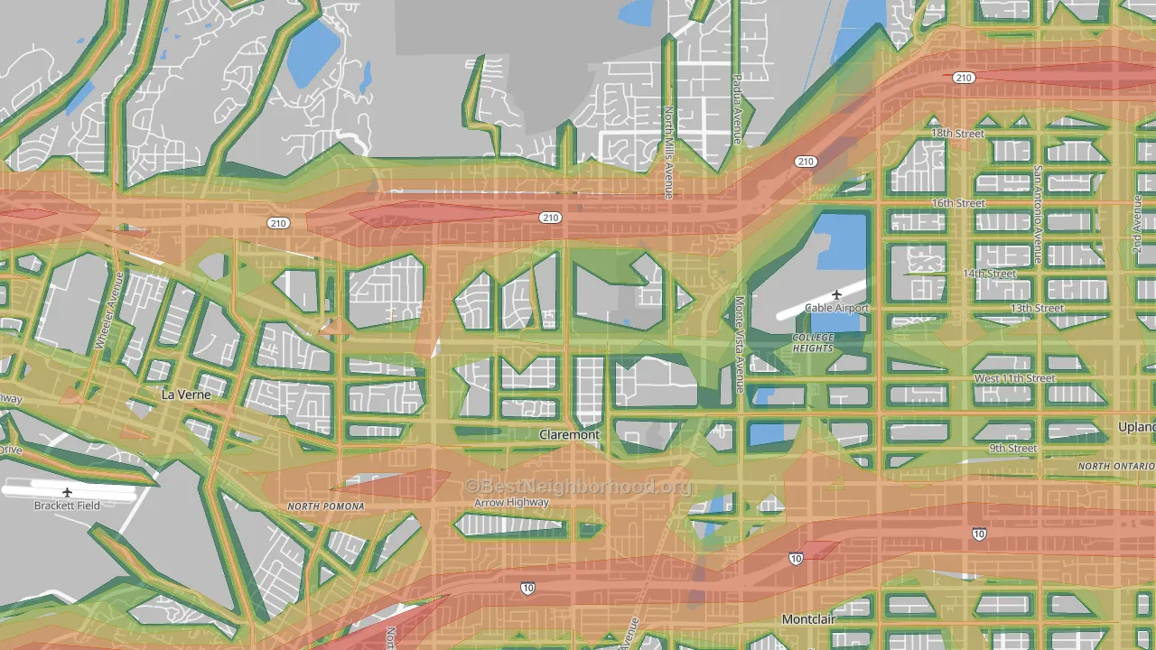 91711, CA Map of Noise Levels in 91711
