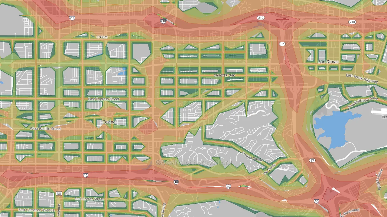 91724, CA Map of Noise Levels in 91724
