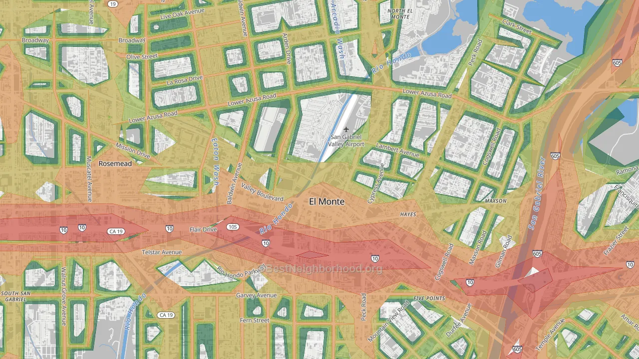 91731, CA Map of Noise Levels in 91731