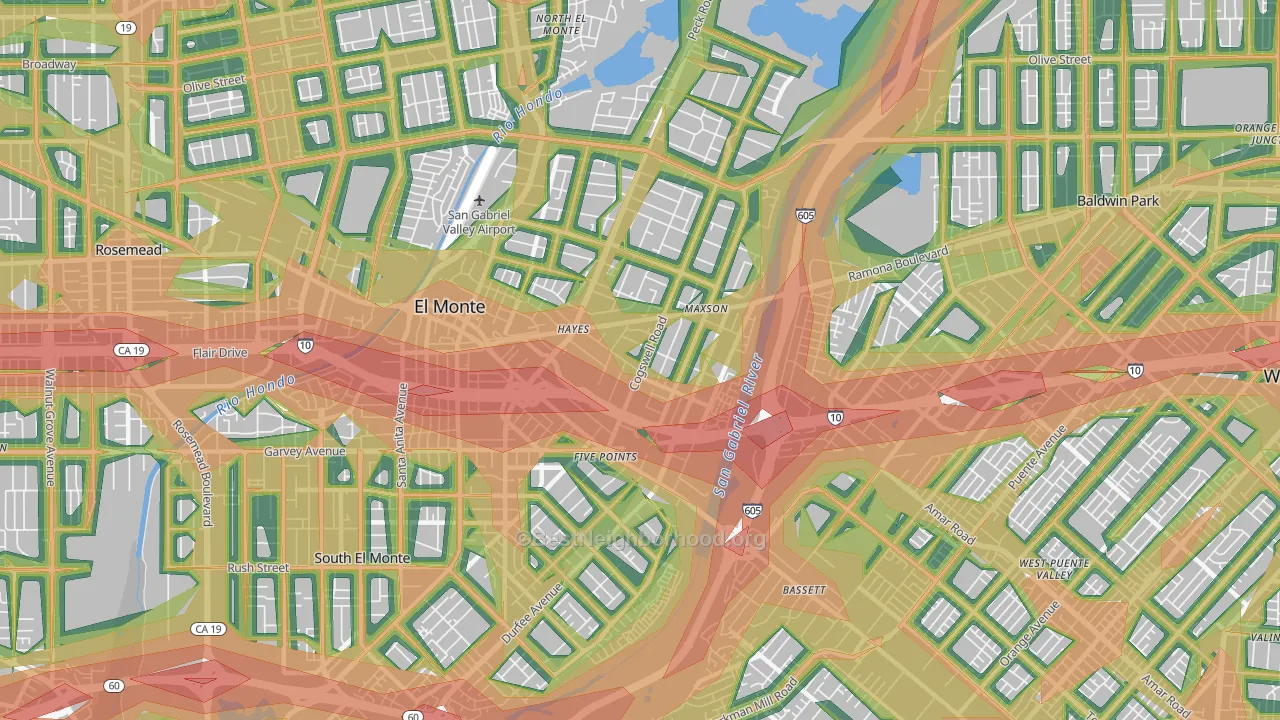 91732, CA Map of Noise Levels in 91732