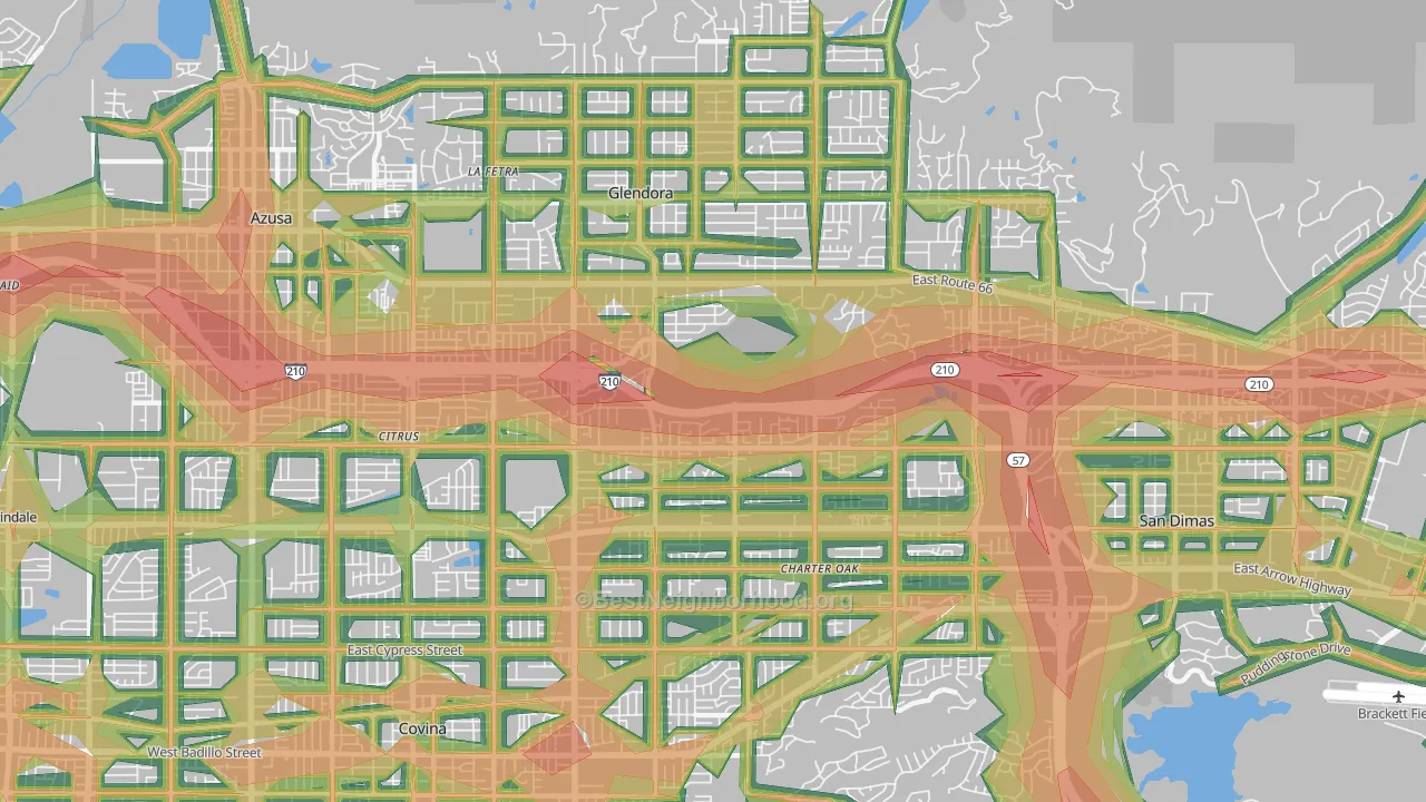 91740, CA Map of Noise Levels in 91740