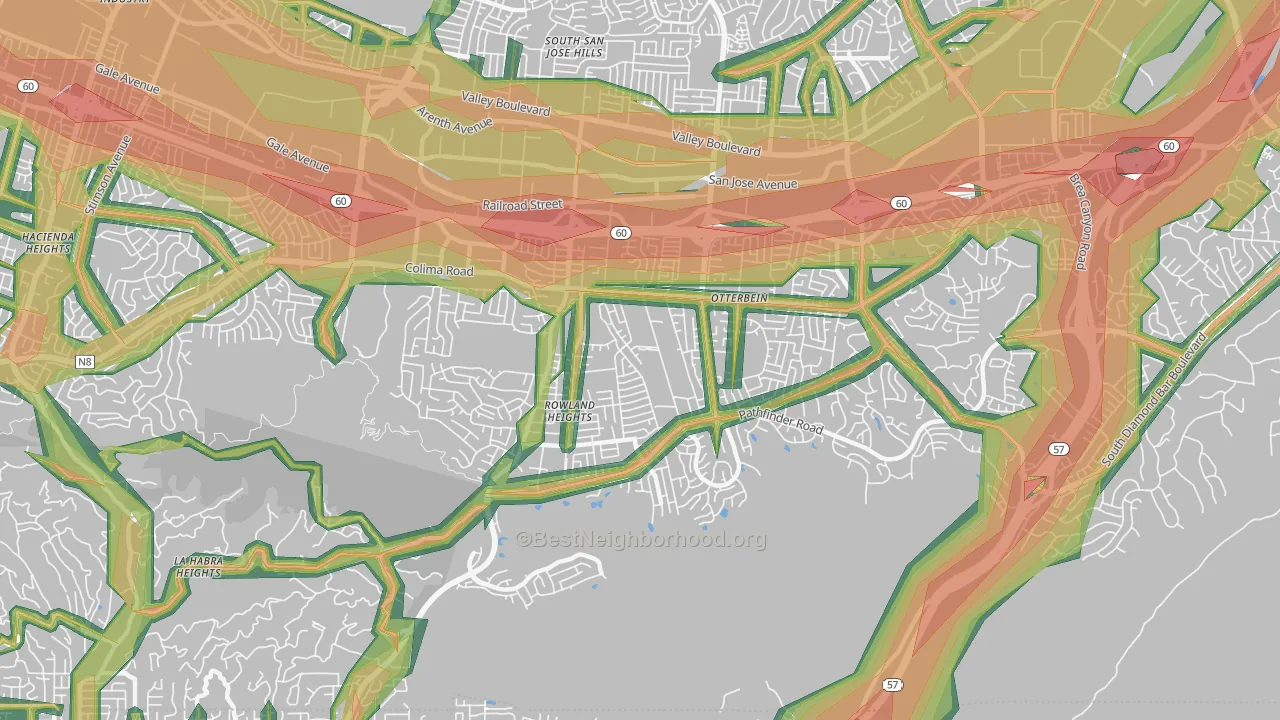 91748, CA Map of Noise Levels in 91748