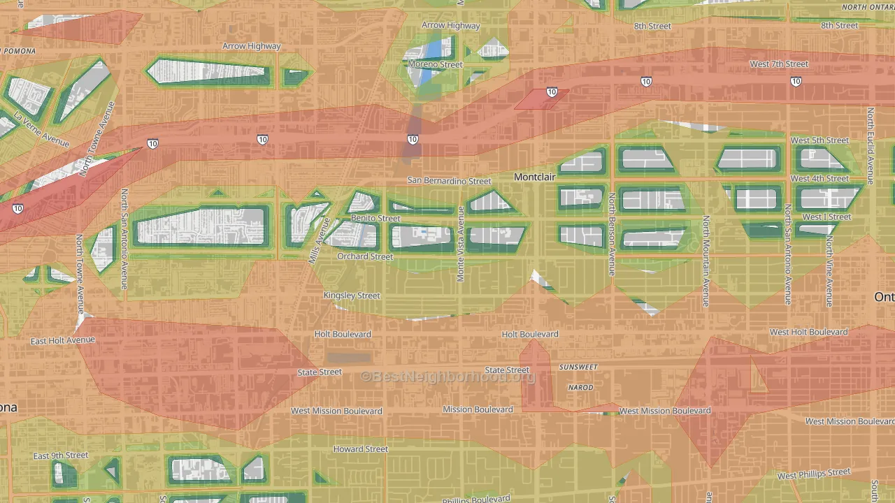 91763, CA Map of Noise Levels in 91763