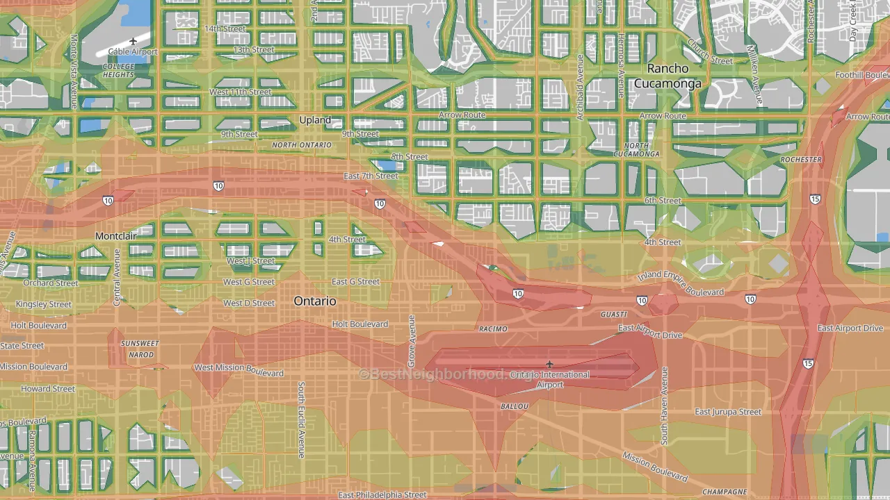 91764, CA Map of Noise Levels in 91764