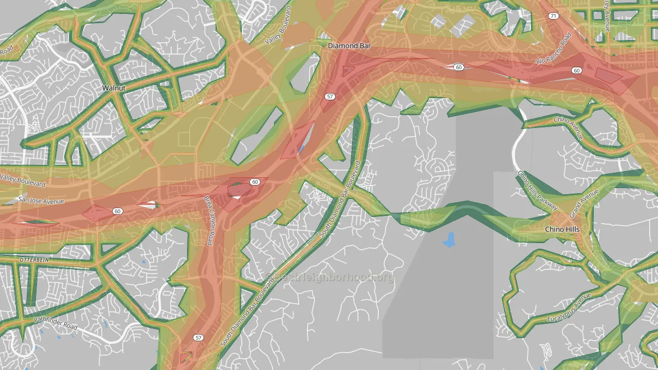 91765, CA Map of Noise Levels in 91765