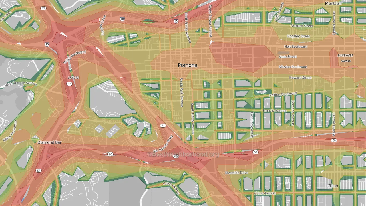 91766, CA Map of Noise Levels in 91766
