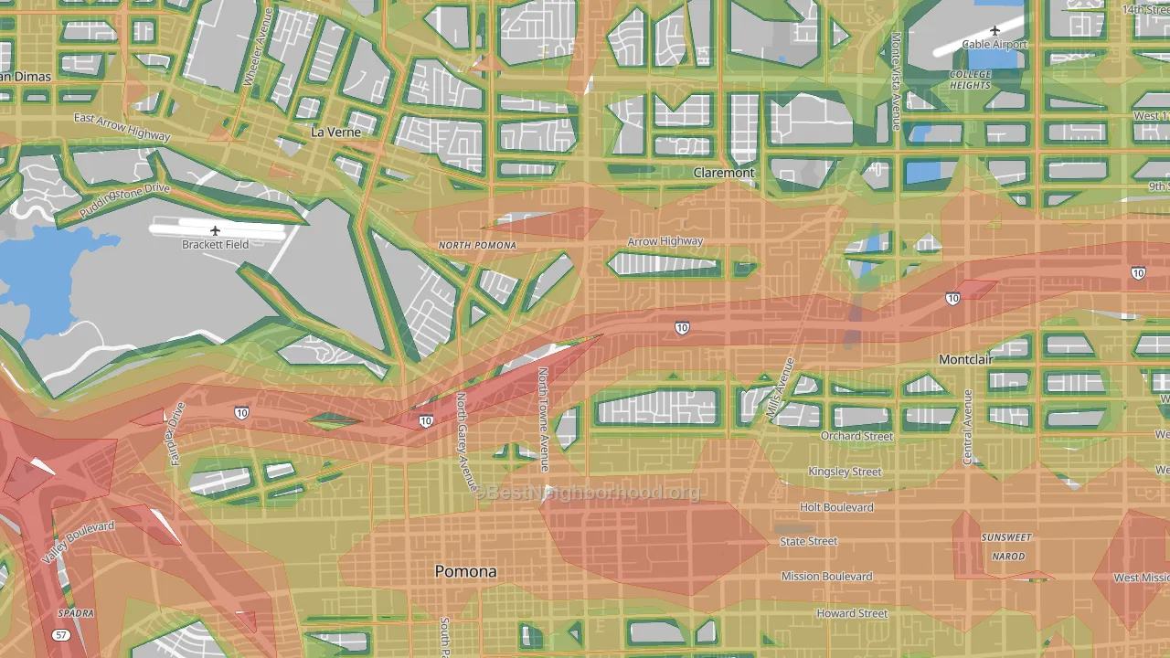 91767, CA Map of Noise Levels in 91767