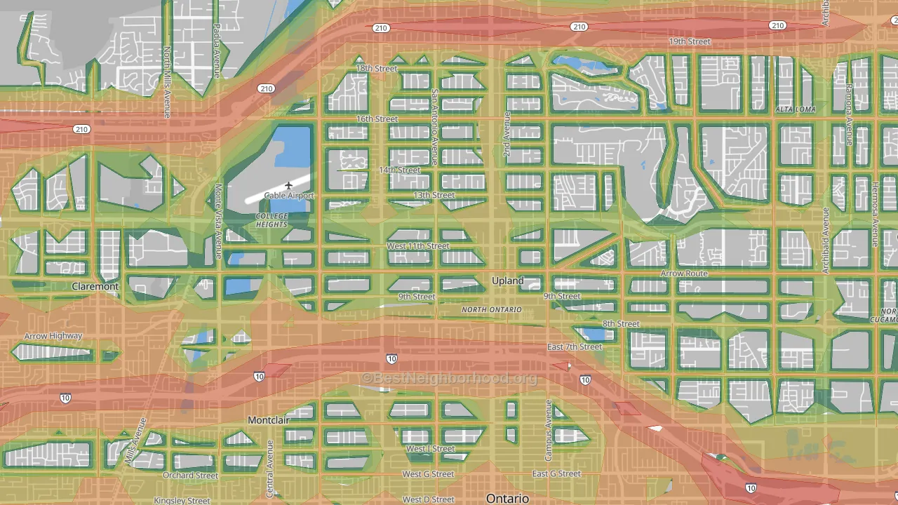 91786, CA Map of Noise Levels in 91786