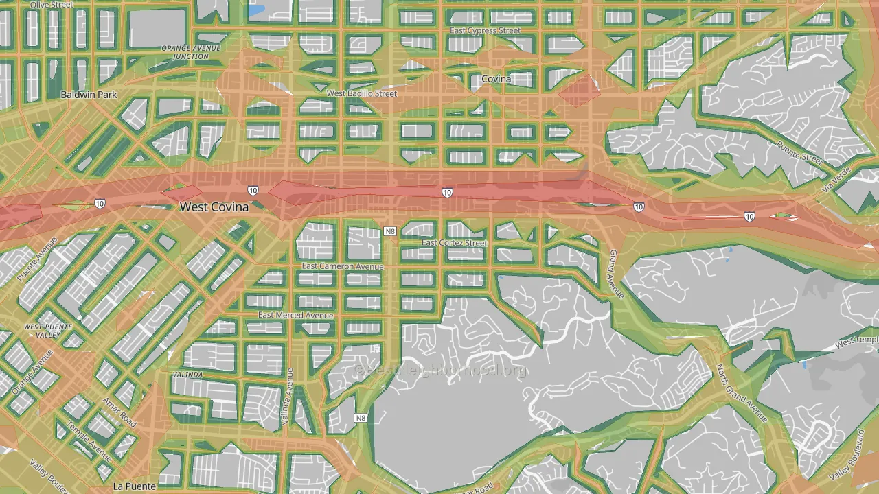 91791, CA Map of Noise Levels in 91791