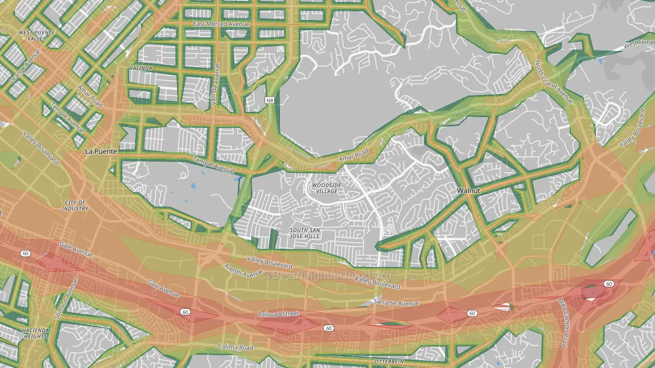 91792, CA Map of Noise Levels in 91792
