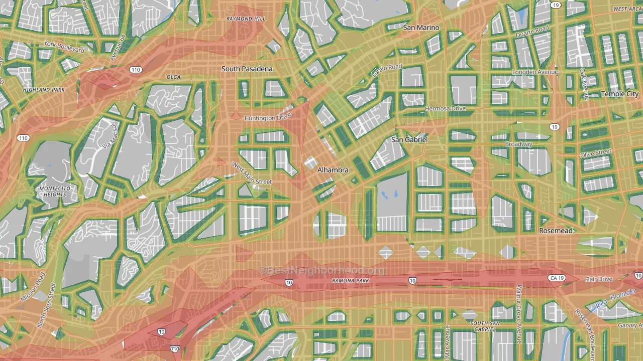 91801, CA Map of Noise Levels in 91801
