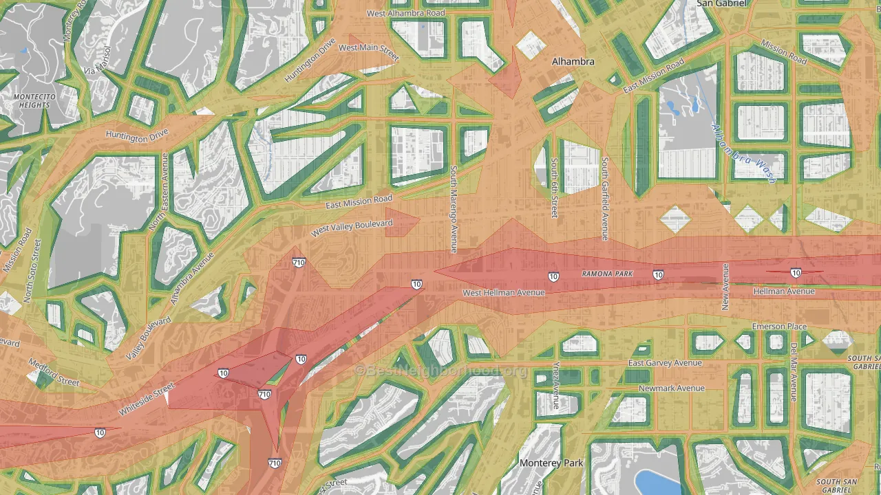 91803, CA Map of Noise Levels in 91803