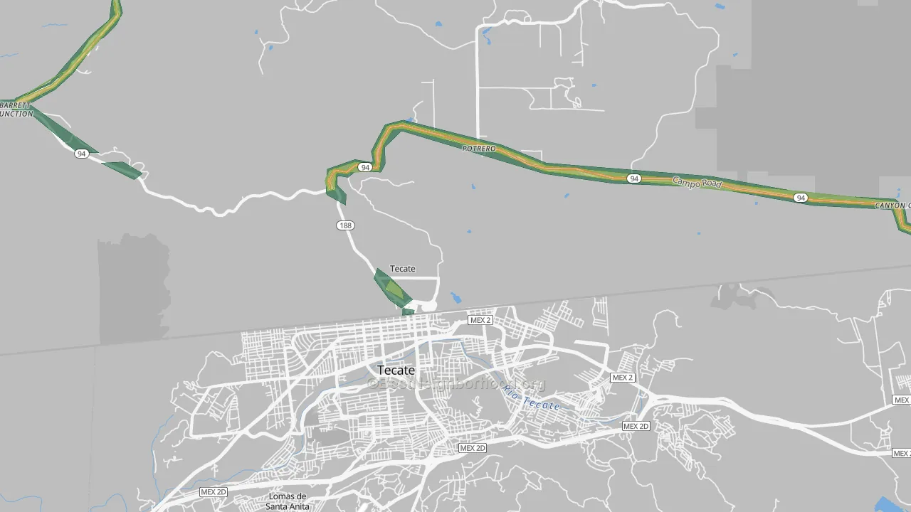 91980, CA Map of Noise Levels in 91980