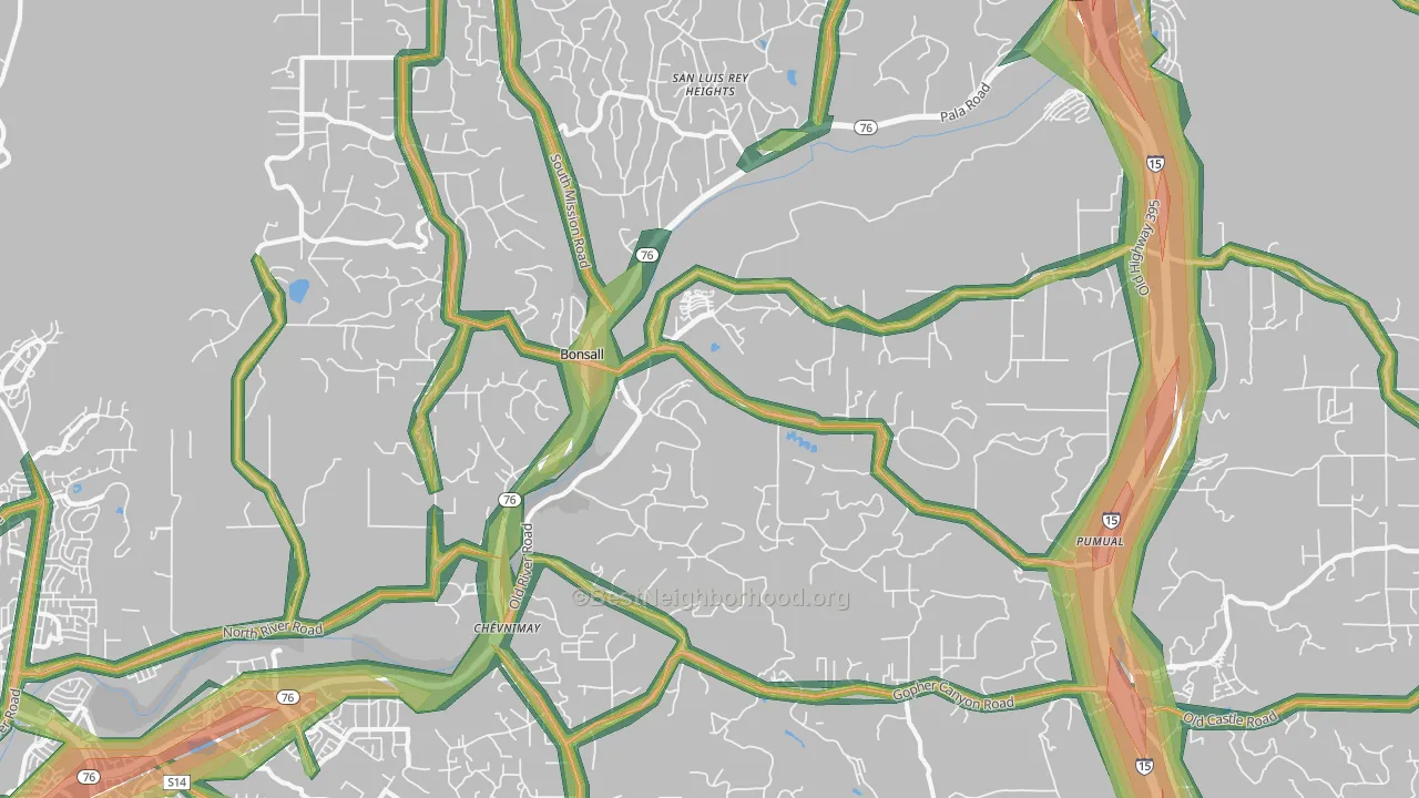 92003, CA Map of Noise Levels in 92003