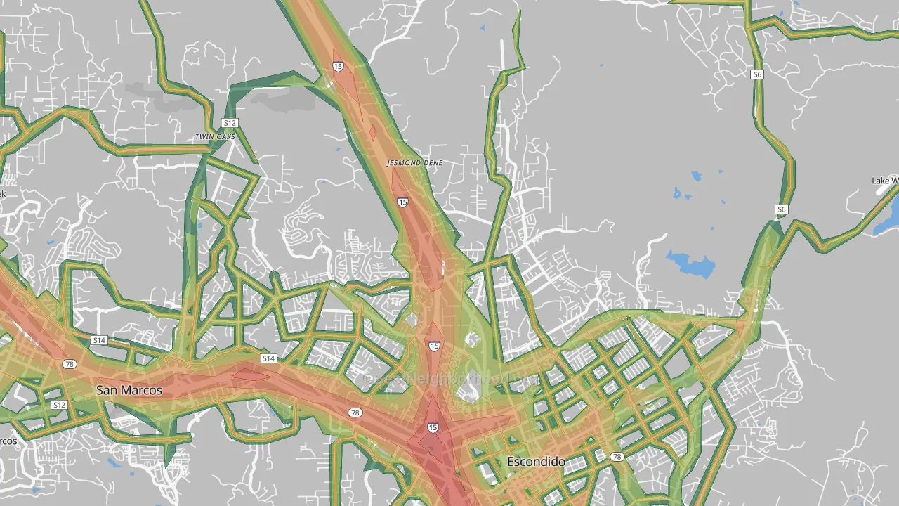 92026, CA Map of Noise Levels in 92026