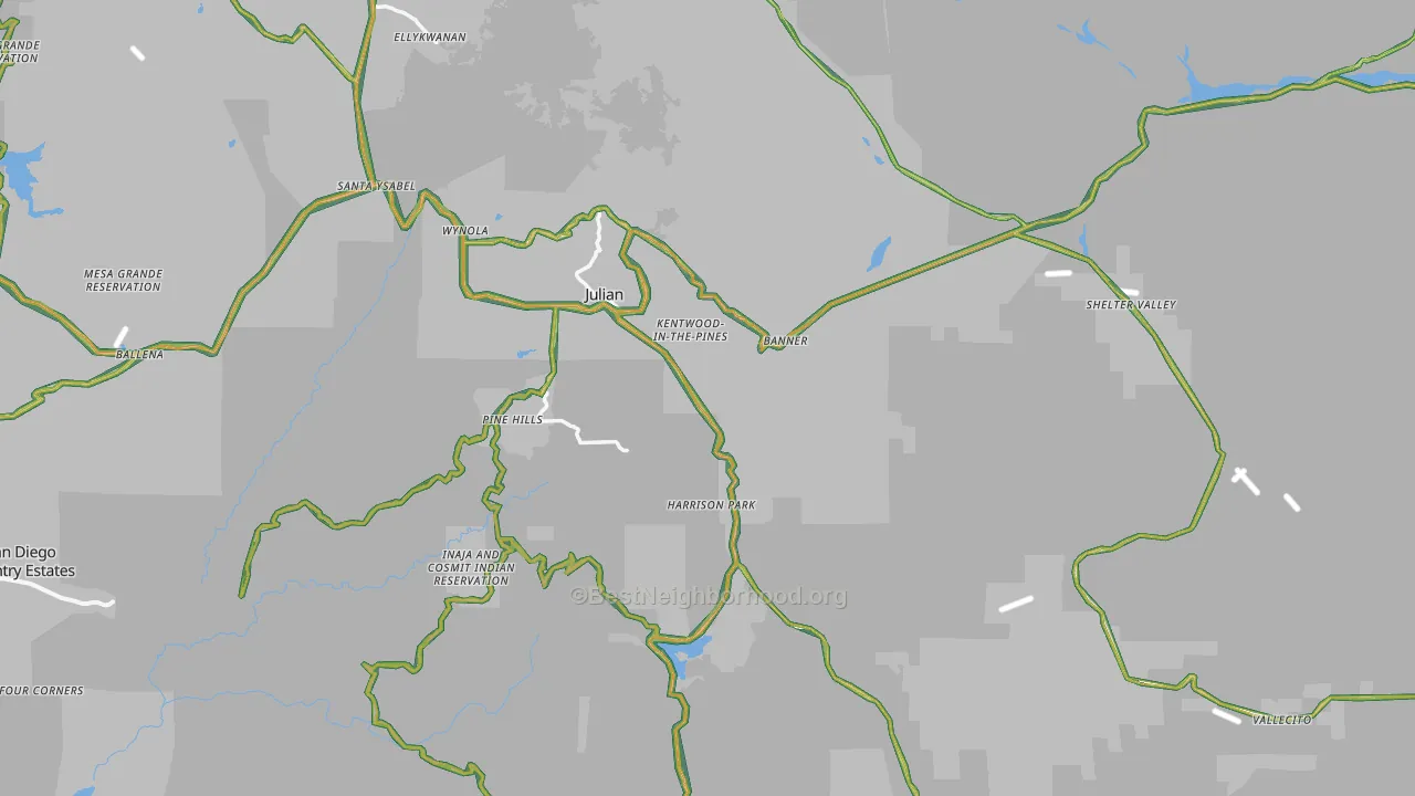 92036, CA Map of Noise Levels in 92036