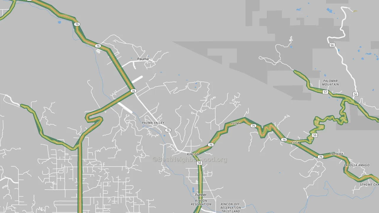 92061, CA Map of Noise Levels in 92061