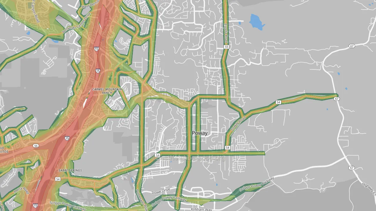 92064, CA Map of Noise Levels in 92064