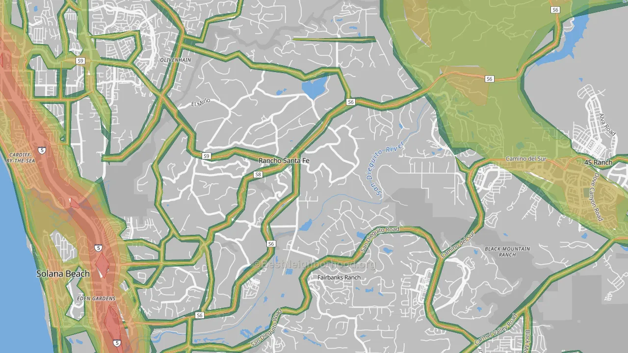92067, CA Map of Noise Levels in 92067