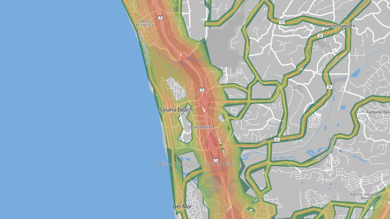 92075, CA Map of Noise Levels in 92075