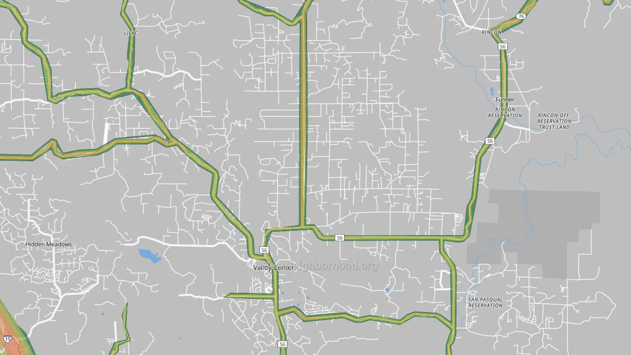 92082, CA Map of Noise Levels in 92082