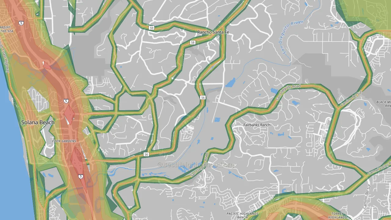 92091, CA Map of Noise Levels in 92091