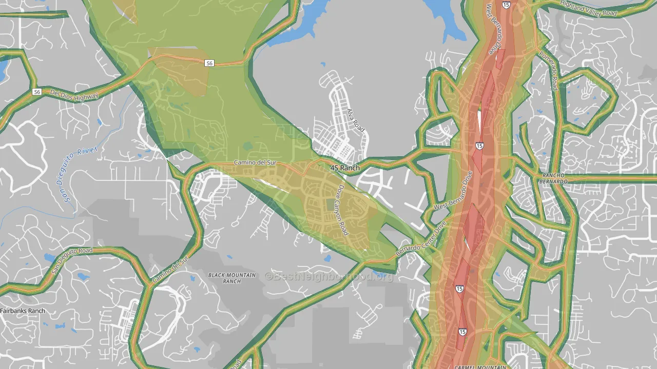 92127, CA Map of Noise Levels in 92127
